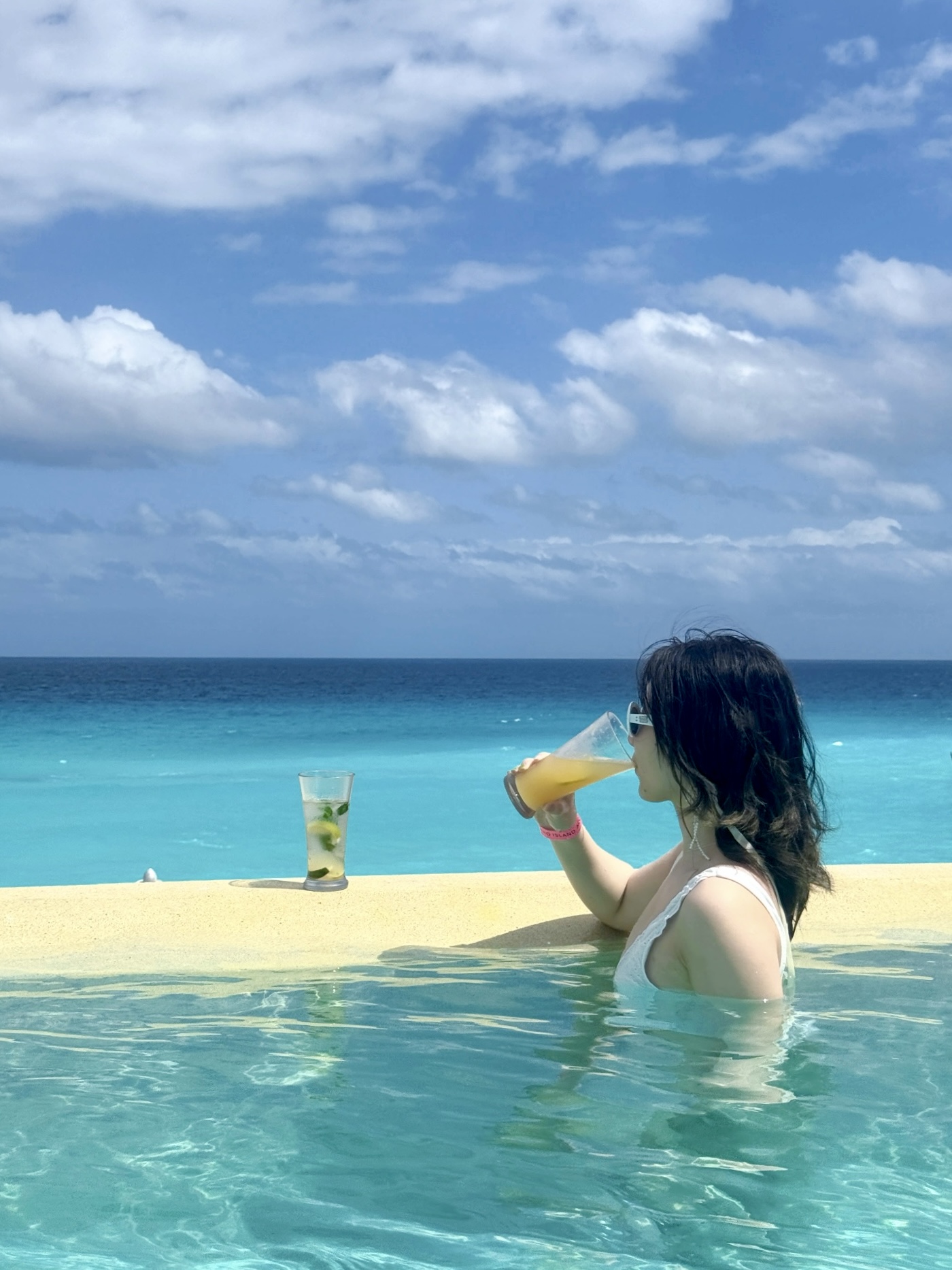 Poolside afternoon at a beach resort