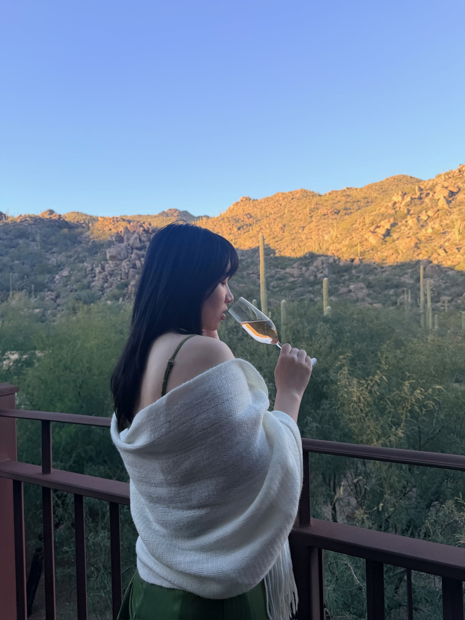 Golden hour toast in the desert